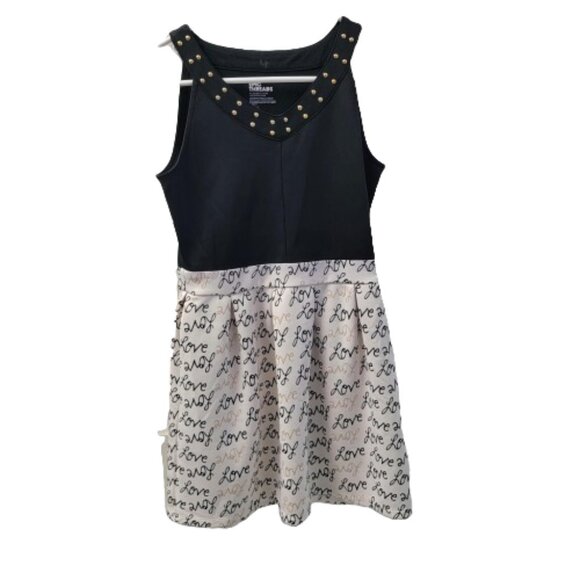 Epic Threads Black and Cream Love Print A-Line Dress Size Large - Picture 3 of 14